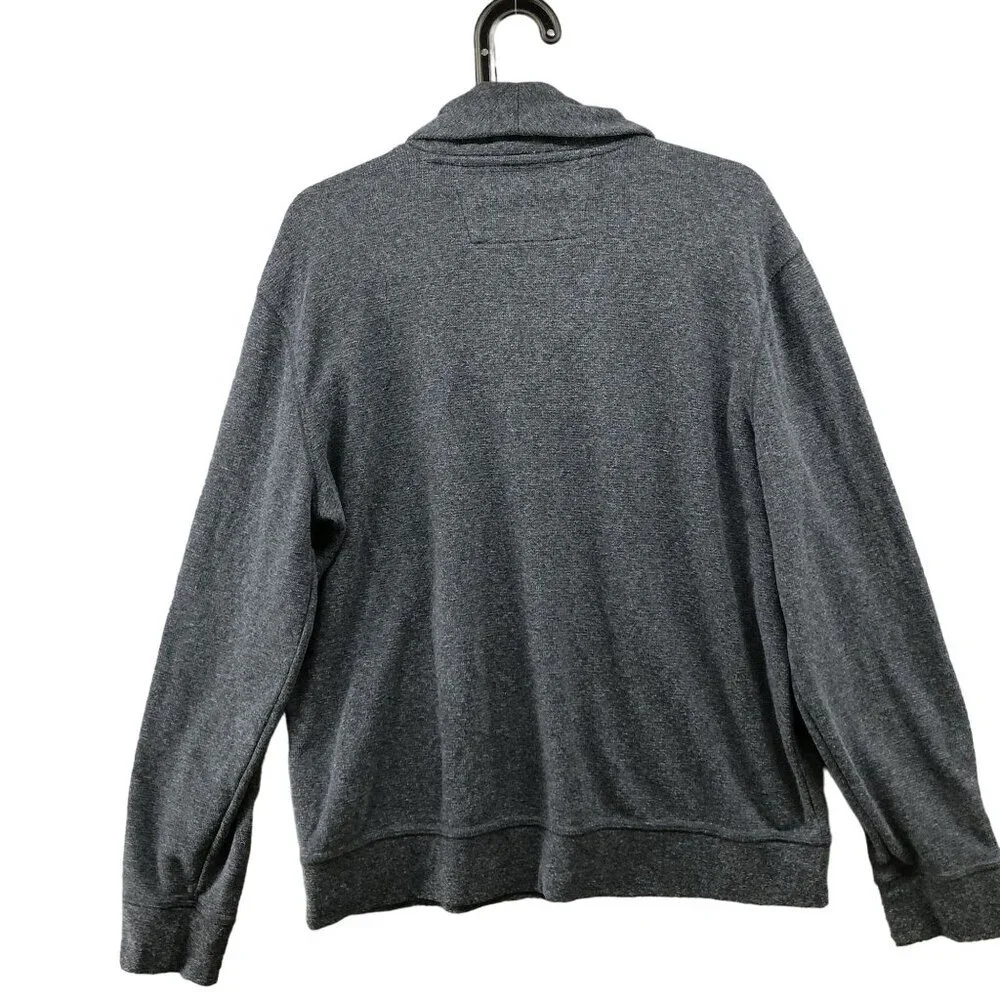 Banana‎ Republic Shawl Collar Sweater Mens L Brushed Waffle Knit Blue Pullover